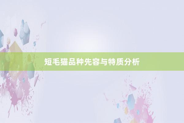 短毛猫品种先容与特质分析